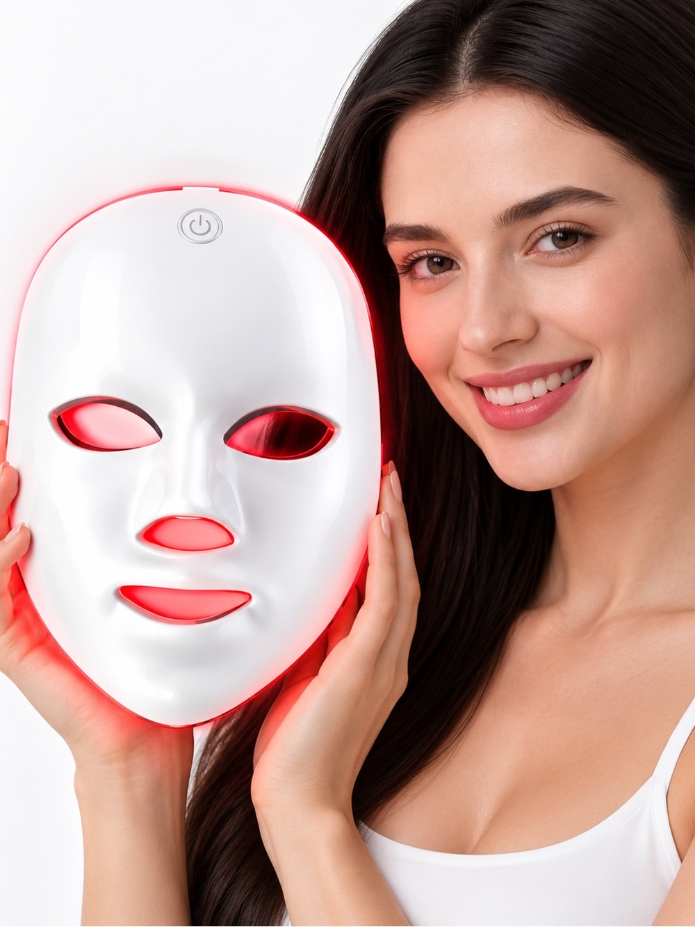 NWB LED Red Light Therapy Face Mask for Women Skincare - White
